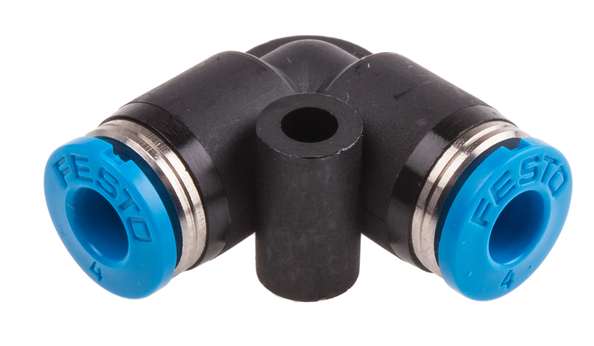 Festo QSL Series Elbow Tube-toTube Adaptor, Push In 4 mm to Push In 4 mm, Tube-to-Tube Connection Style, 153070