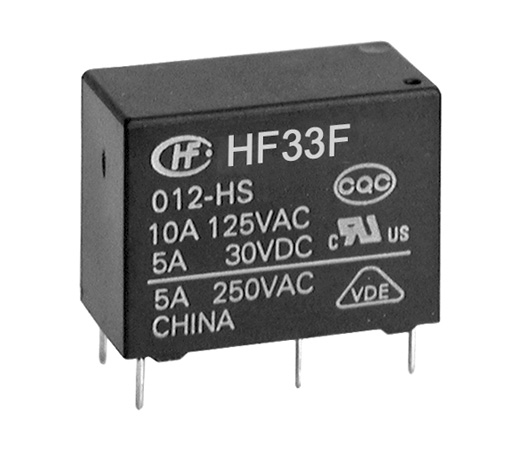 Hongfa Europe GMBH PCB Mount Power Relay, 5V dc Coil, 10A Switching Current, SPST