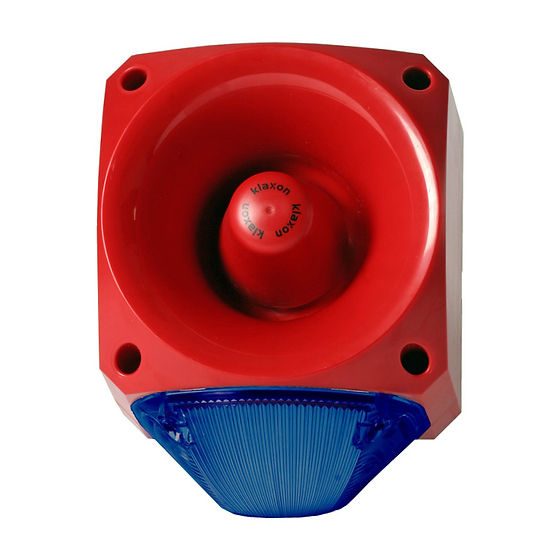 Klaxon PNC Series Blue Beacon, 110 → 230 V, IP66, Fixed Mount, 116dB at 1 Metre