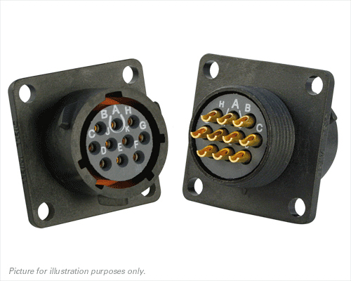 Souriau Sunbank by Eaton Circular Connector, 10 Contacts, Flange, Standard Connector, Plug, Female, IP68, IP69K, UTS