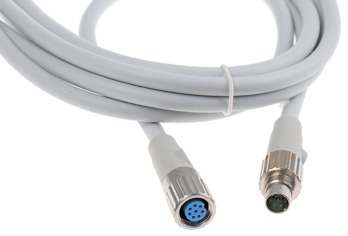 TE Connectivity Female 8 way M9 to Male 8 way Sensor Actuator Cable, 3 m