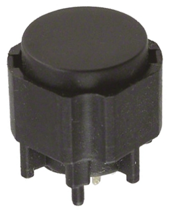 C & K IP40 Black Tact Switch, SPST 100 mA @ 30 V dc