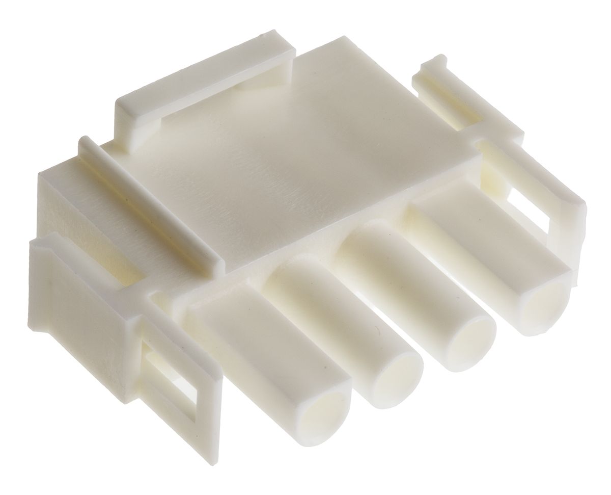 TE Connectivity, Universal MATE-N-LOK Male Connector Housing, 6.35mm Pitch, 4 Way, 1 Row