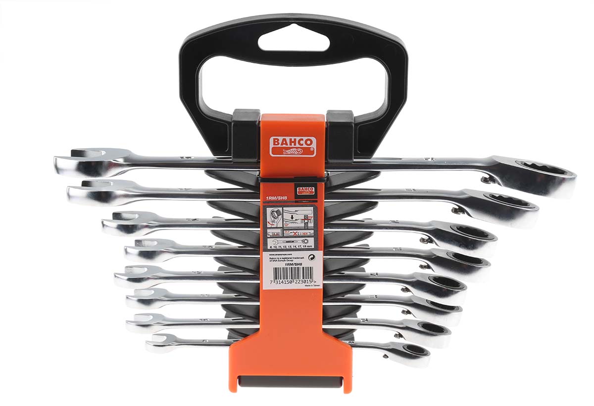 Bahco 1RM Series 8-Piece Spanner Set, 8 → 19 mm, Alloy Steel