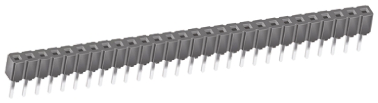 Samtec CES Series Straight Through Hole Mount PCB Socket, 28-Contact, 1-Row, 2.54mm Pitch, Through Hole Termination
