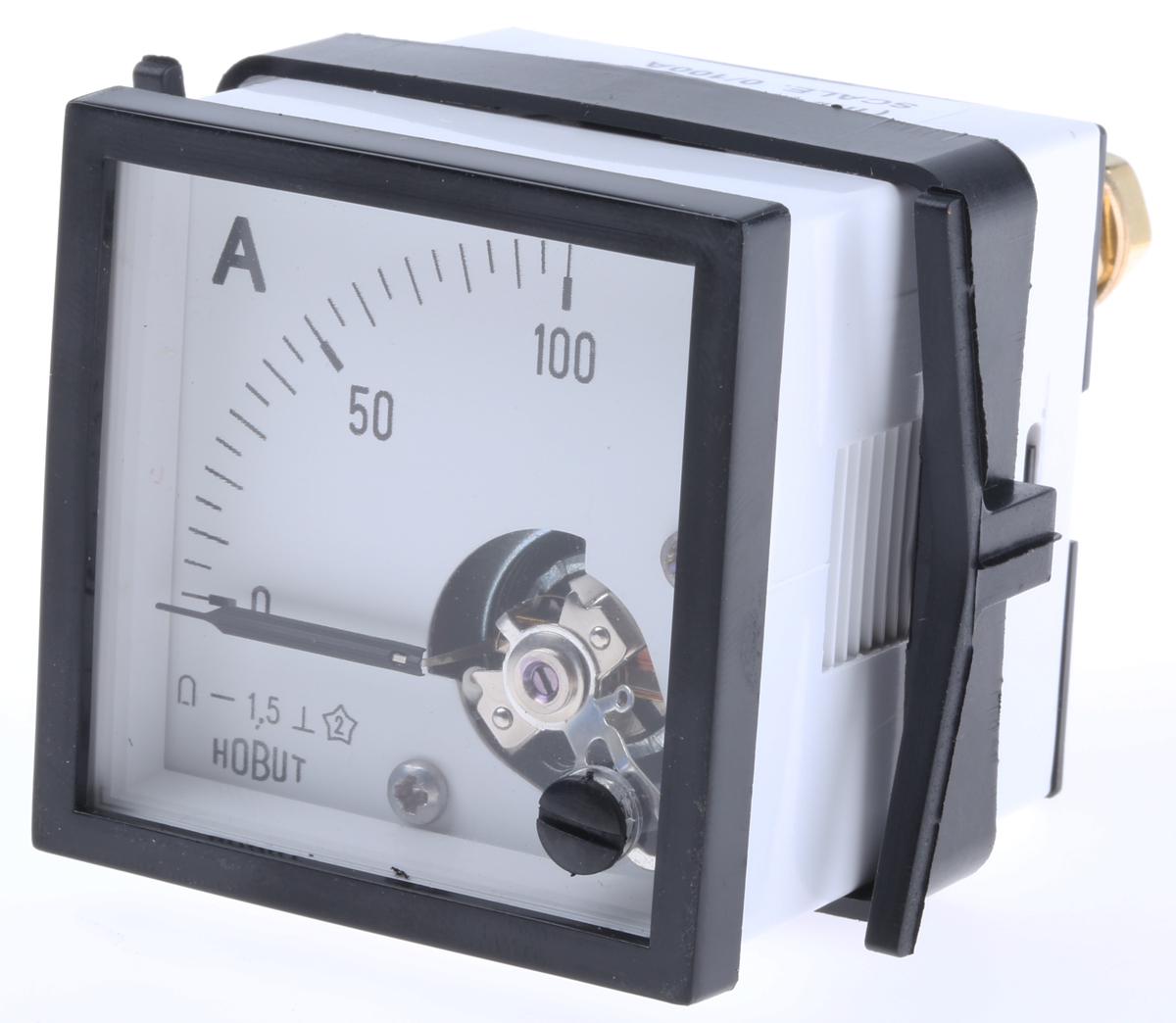 HOBUT D48MC Analogue Panel Ammeter 0/100A For Shunt 75mV DC, 48mm x 48mm Moving Coil