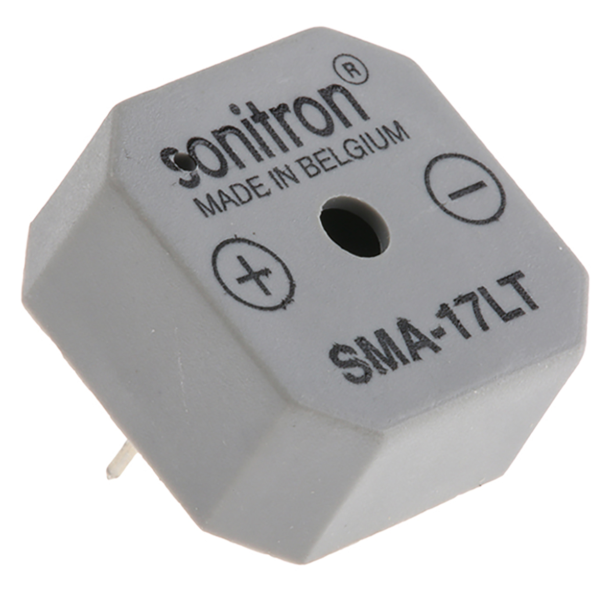 Sonitron 86dB Through Hole Continuous Internal Buzzer, 17.5 x 17.5 x 8mm, 1.5V dc Min, 15V dc Max