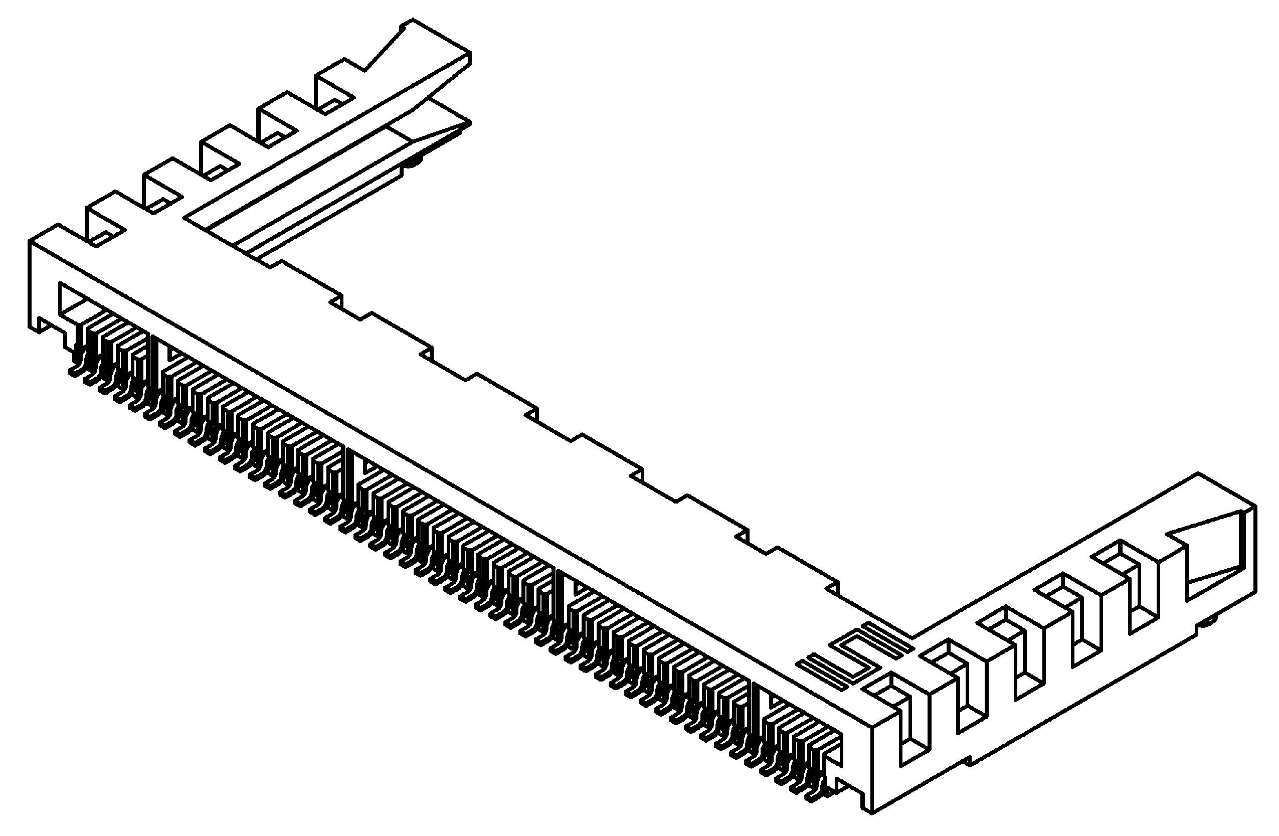 Samtec MB1 Series Female Edge Connector, Surface Mount, 50-Contacts, 1mm Pitch, 1-Row, Solder Termination