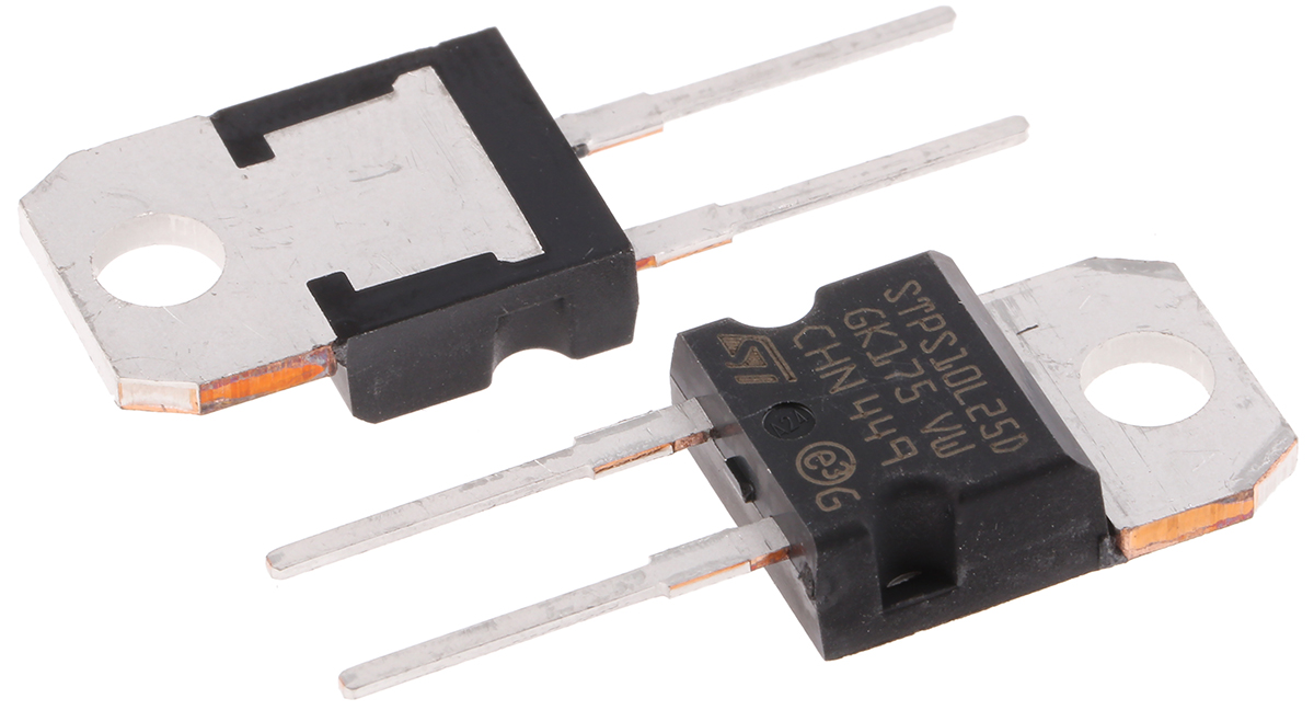 STMicroelectronics 25 V 10 A Diode Schottky 2-Pin TO-220 STPS10L25D