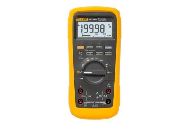 Fluke 87V-MAX Handheld Digital Multimeter, True RMS, 10A ac Max, 10A dc Max, 1000V ac Max - UKAS Calibrated