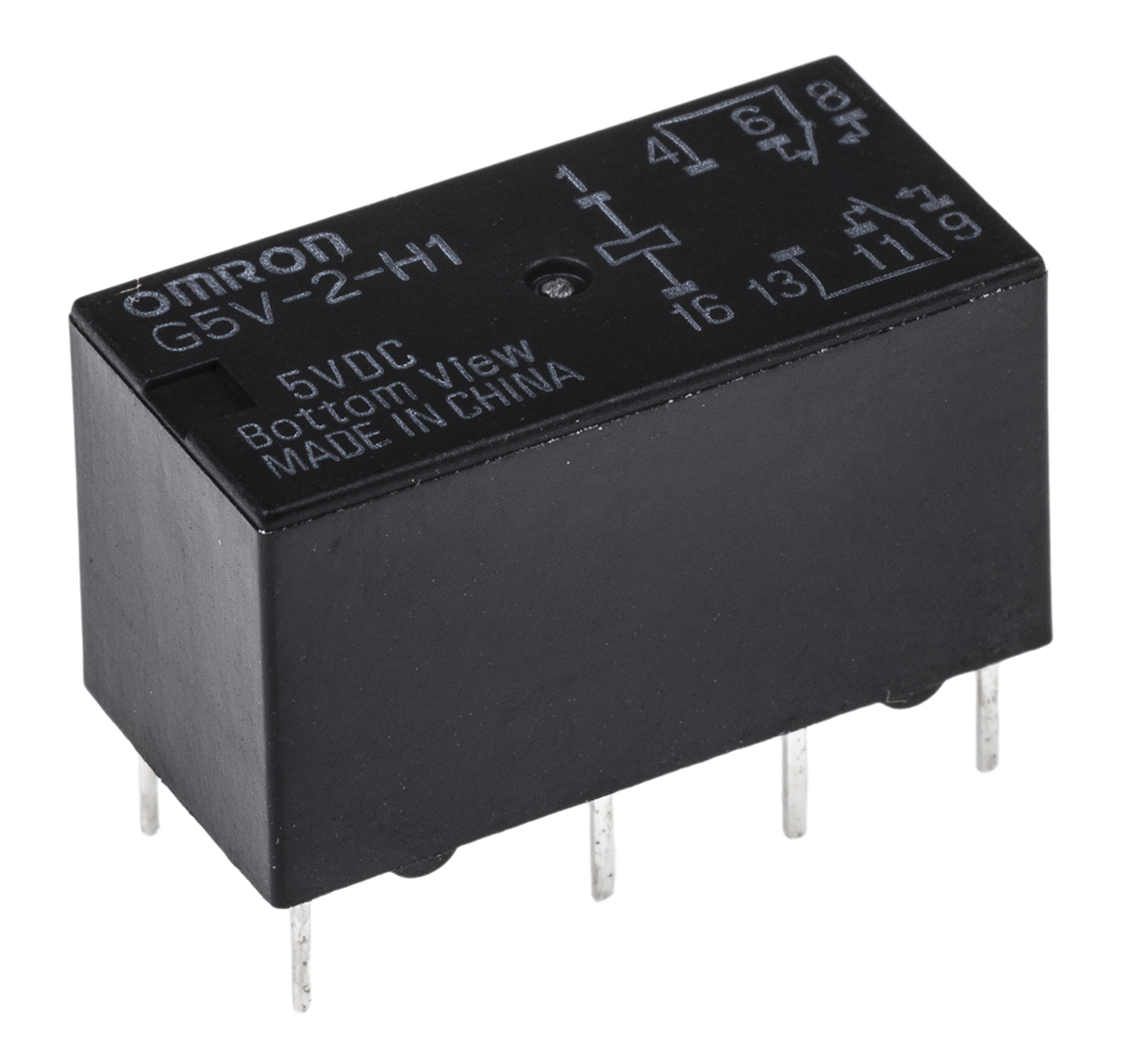 Omron PCB Mount Signal Relay, 5V dc Coil, 1A Switching Current, DPDT