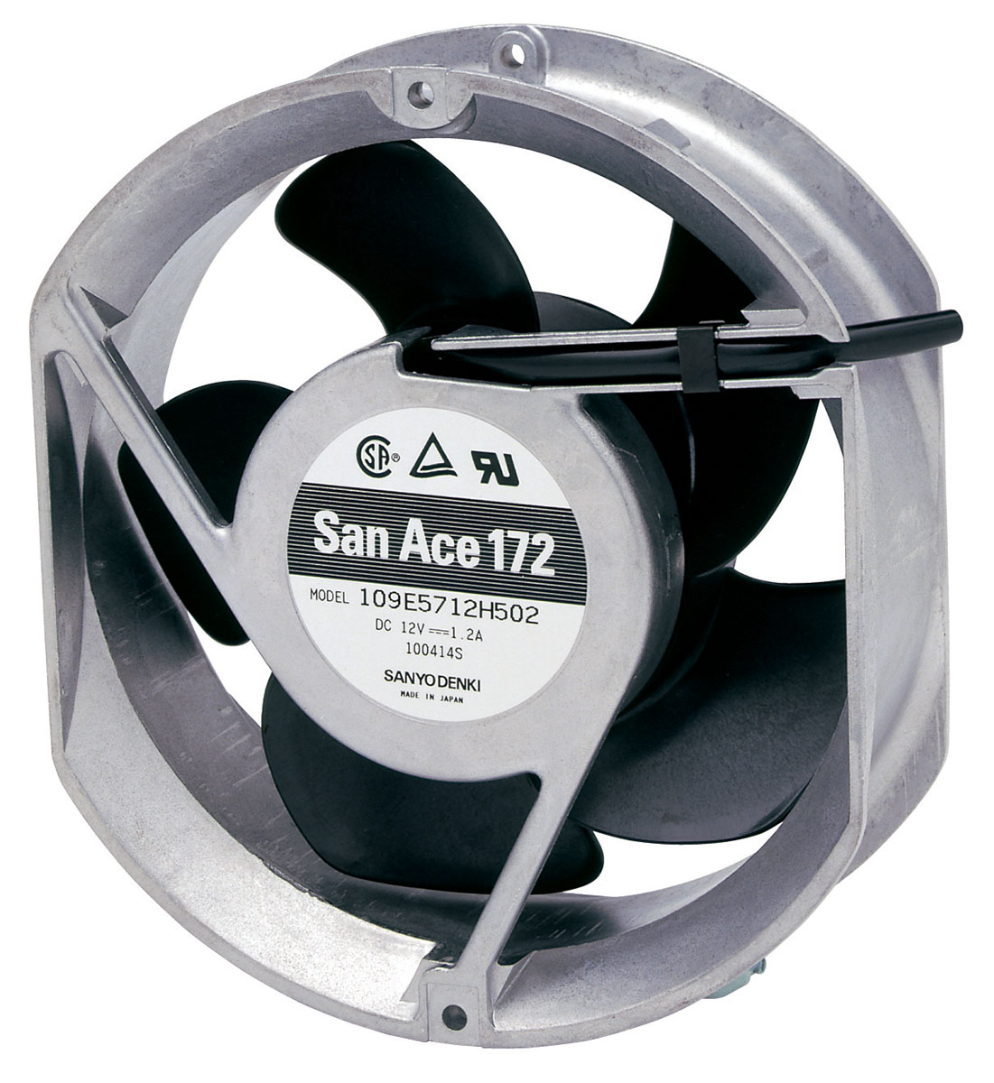 Sanyo Denki 109E Series Axial Fan, 24 V dc, DC Operation, 509.7m³/h, 31.2W, 1.3A Max, 172 x 150 x 51mm