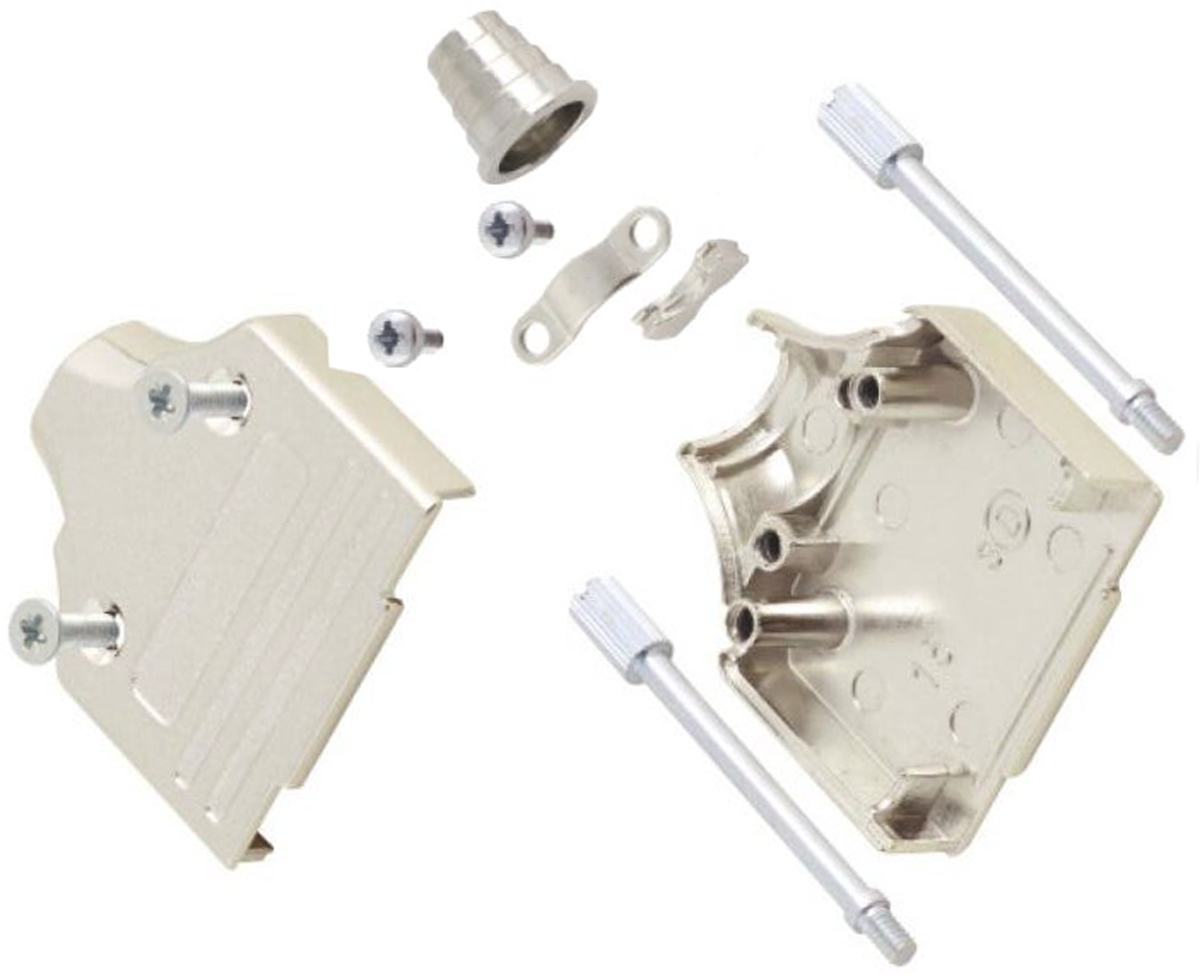 MH Connectors MHEE Series Zinc D Sub Backshell, 37 Way, Strain Relief