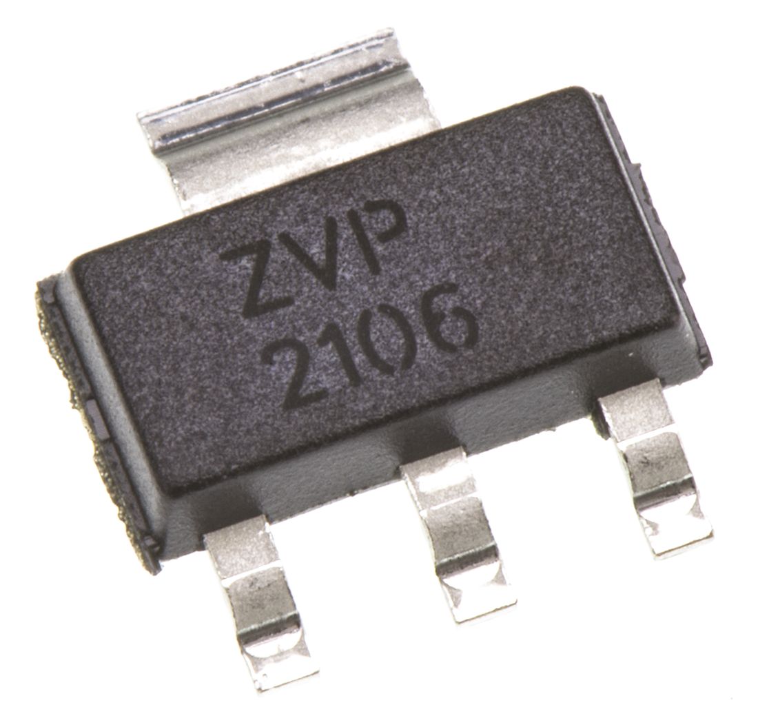 DiodesZetex Type P-Channel MOSFET, 450 mA, 60 V Enhancement, 4-Pin SOT-223