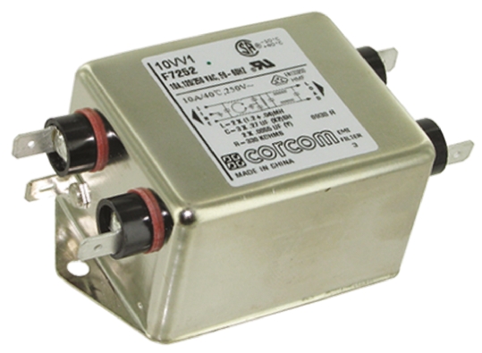 TE Connectivity, Corcom V 10A 250 V ac, Flange Mount RFI Filter, Fast-On, Single Phase