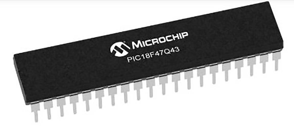 Microchip PIC18F47Q43-I/P, 8 bit PIC, PIC18F47Q43 Microcontroller, 32 MHz, 128kB FLASH, 40-Pin PDIP