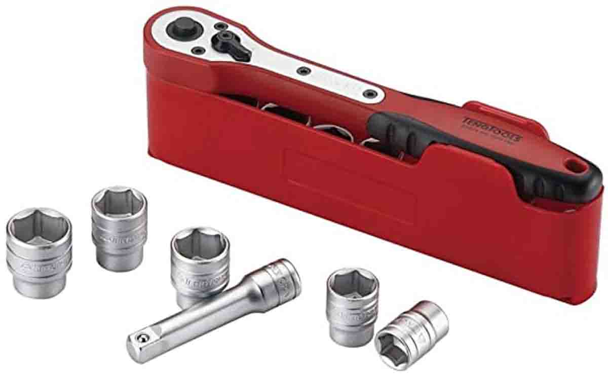 Teng Tools 13-Piece Metric 1/4 in Standard Socket Set with Ratchet, 6 point