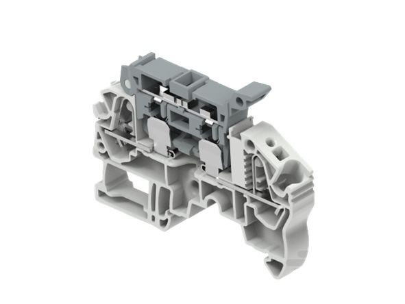 Entrelec 1SNK708413R0000 1SNK7084 Series Grey, 0.5 – 6mm², 1-Level, Spring Termination, Fused