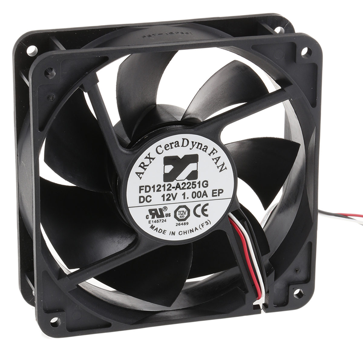 ARX CeraDyna Series Axial Fan, 12 V dc, DC Operation, 290.3m³/h, 10.8W, 900mA Max, 120 x 120 x 38mm