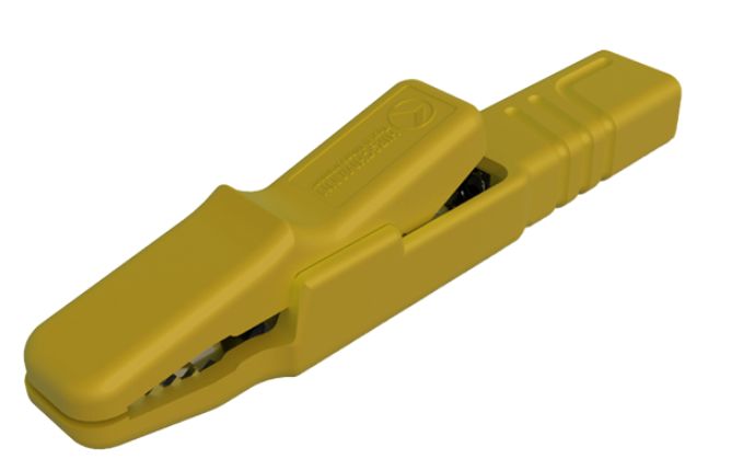 Hirschmann Test & Measurement Alligator Clip 4 mm Connection, Nickel Plated Brass Contact, 25A, Yellow