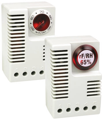 STEGO Hygrostat, Adjustable, 40 → 90%RH, 120 V ac, DIN Rail