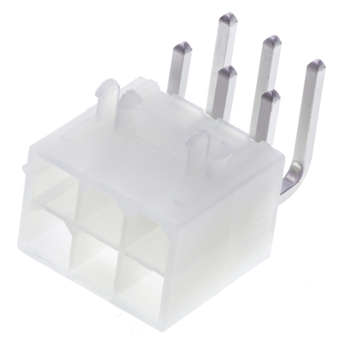 Molex Mini-Fit Jr Series Right Angle Through Hole PCB Header, 6 Contact(s), 4.2 mm Pitch, 2 Row, Shrouded