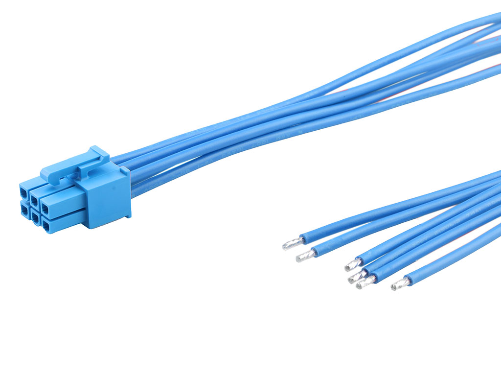 Molex 6 Way Female Crimped Terminal to 6 Way Male Pigtail Wire to Board Cable Assembly, 600mm