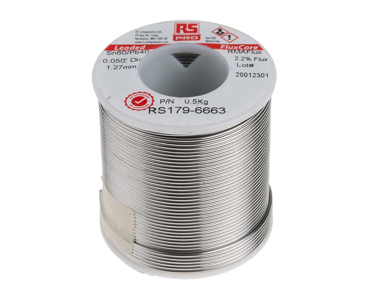 RS PRO Wire, 1.2mm Lead solder, 183°C Melting Point