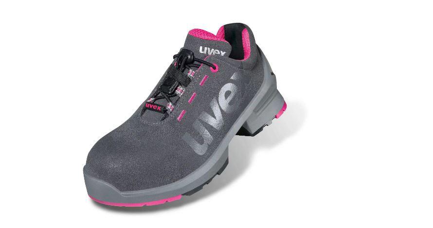 uvex 1 ladies Women's Grey, Pink Non Metallic Toe Capped Safety Trainers, UK 9, EU 43