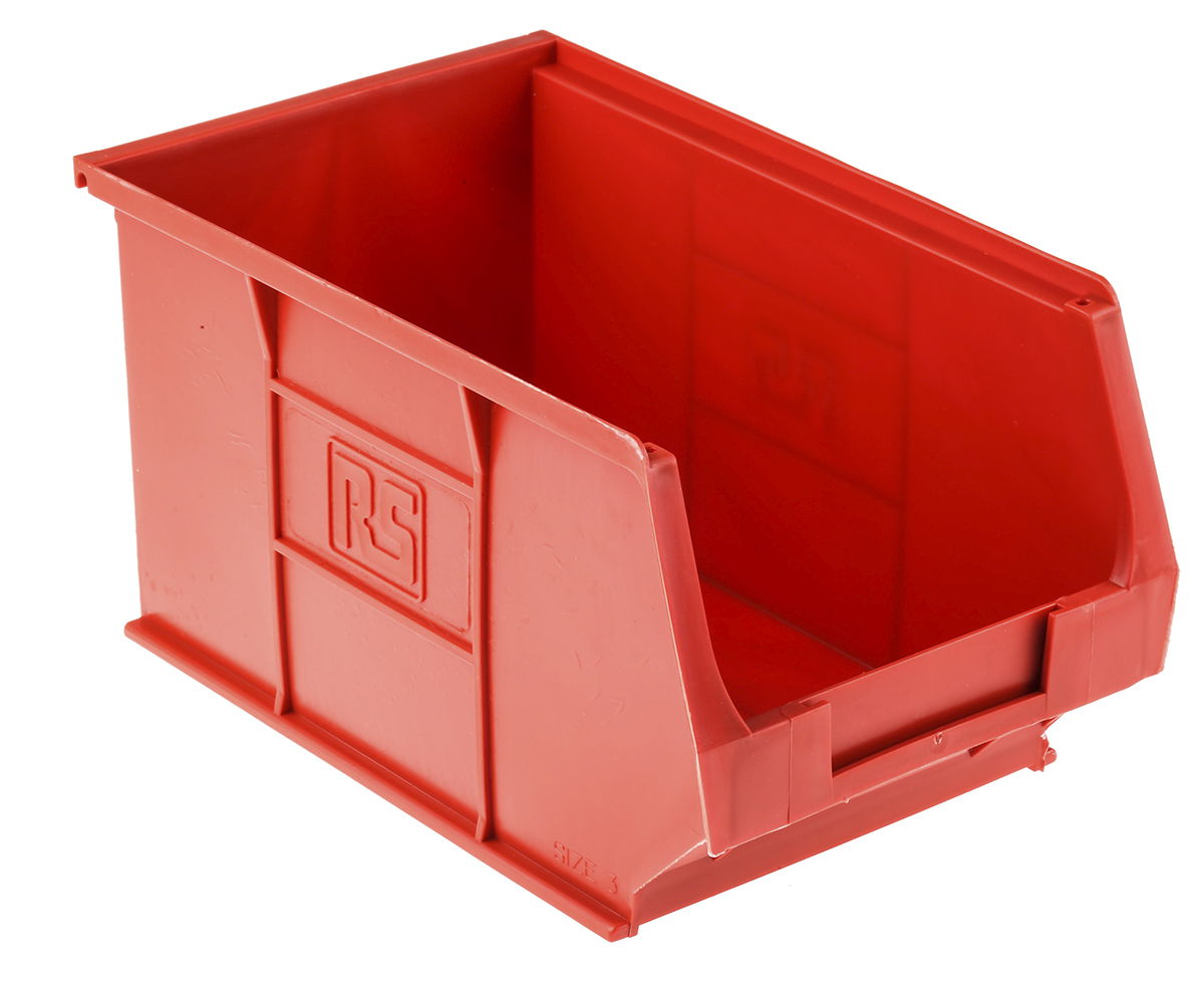 RS PRO PP Storage Bin, 240mm x 150mm x 130mm, Red