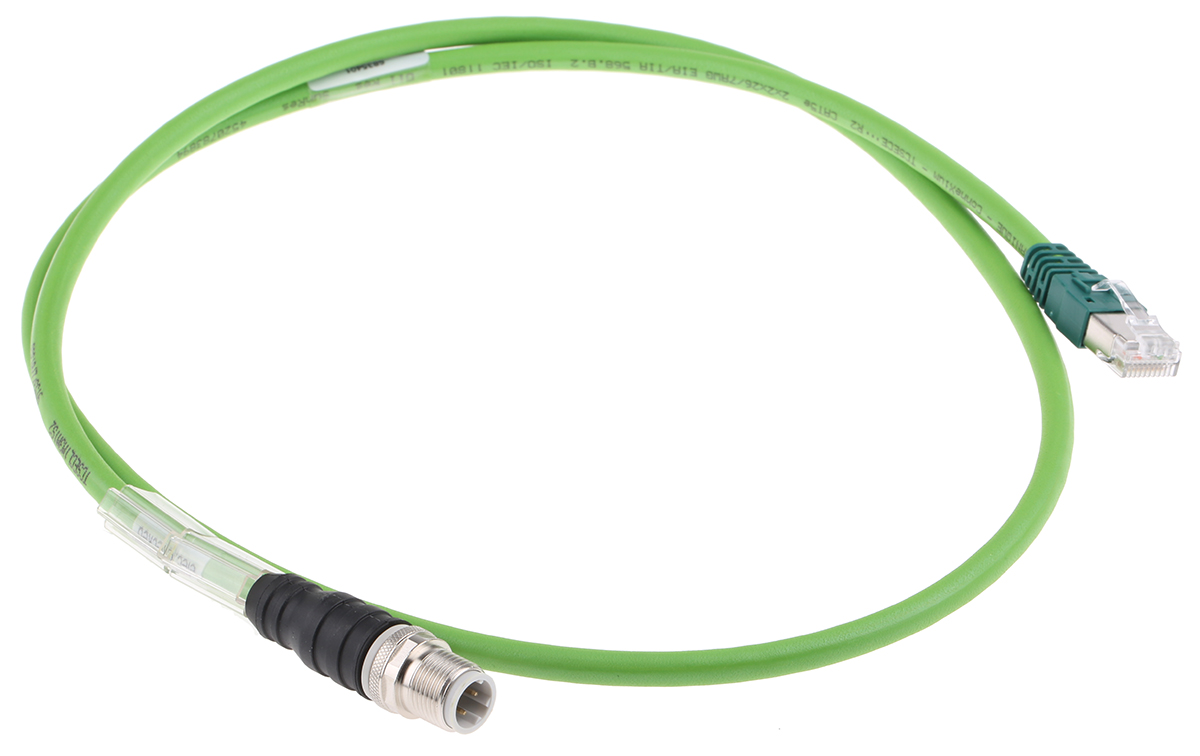 Schneider ElectricConneXium - Ethernet, 1m M12 to Male RJ45 Male Shielded, Terminated PVC Sheath