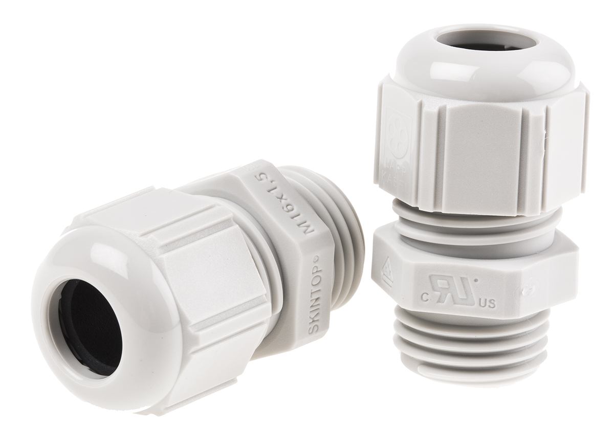 Lapp SKINTOP Series Grey Polyamide Cable Gland, M16 Thread, 4mm min., 10mm max., IP68, IP69