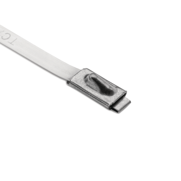 HellermannTyton Cable Tie, Roller Ball, 685mm x 4.6 mm, Metallic 316 Stainless Steel, Pk-100