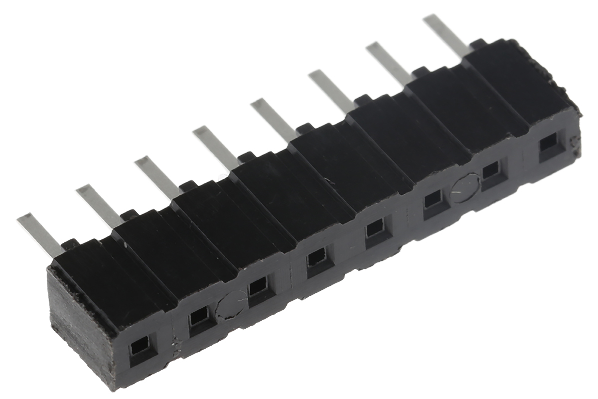 Samtec CES Series Straight Through Hole Mount PCB Socket, 8-Contact, 1-Row, 2.54mm Pitch, Through Hole Termination