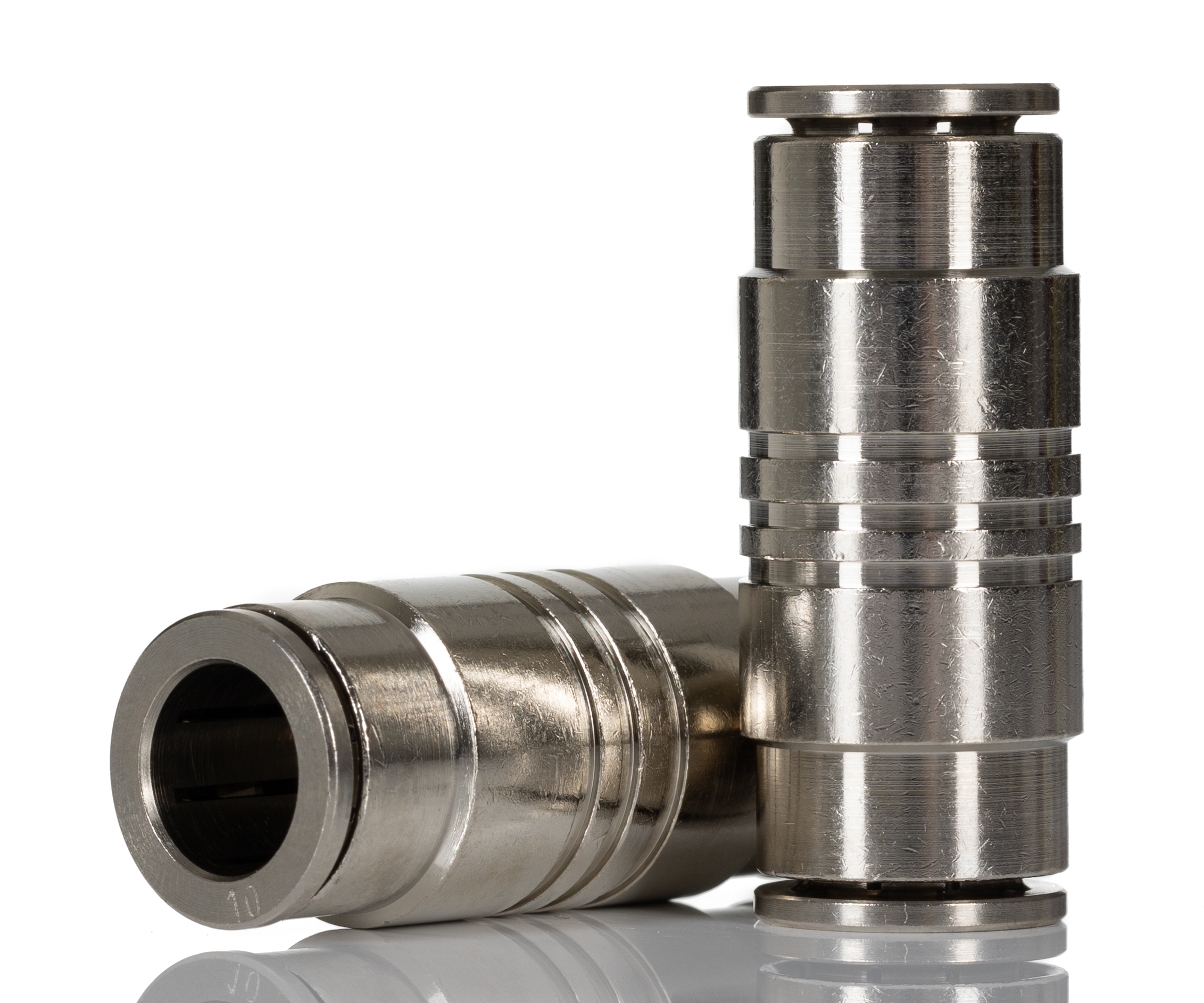 Norgren PNEUFIT 10 Series Straight Tube-to-Tube Adaptor, Push In 10 mm to Push In 10 mm, Tube-to-Tube Connection Style,