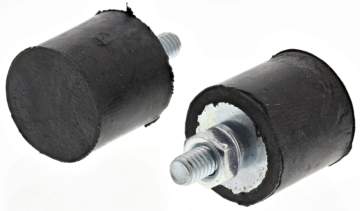FIBET Cylindrical M4 Anti Vibration Mount, Male Buffer Foot with 22.8kg Compression Load