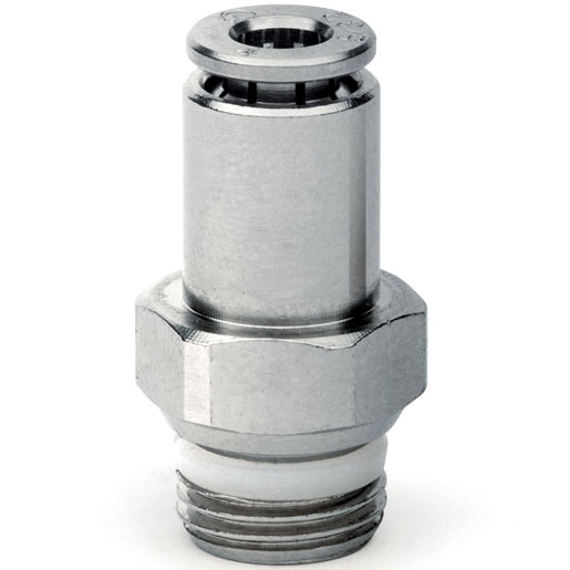 Camozzi 6000 Series Male Connector, 6 mm to G 1/8 Male, Threaded-to-Tube Connection Style, S6510 6-1/8