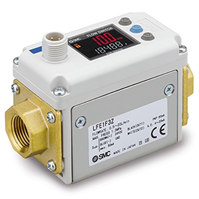 SMC LFE1B4F1 Series Flow Sensor for Water, 0.1 L/min Min, 1 L/min Max