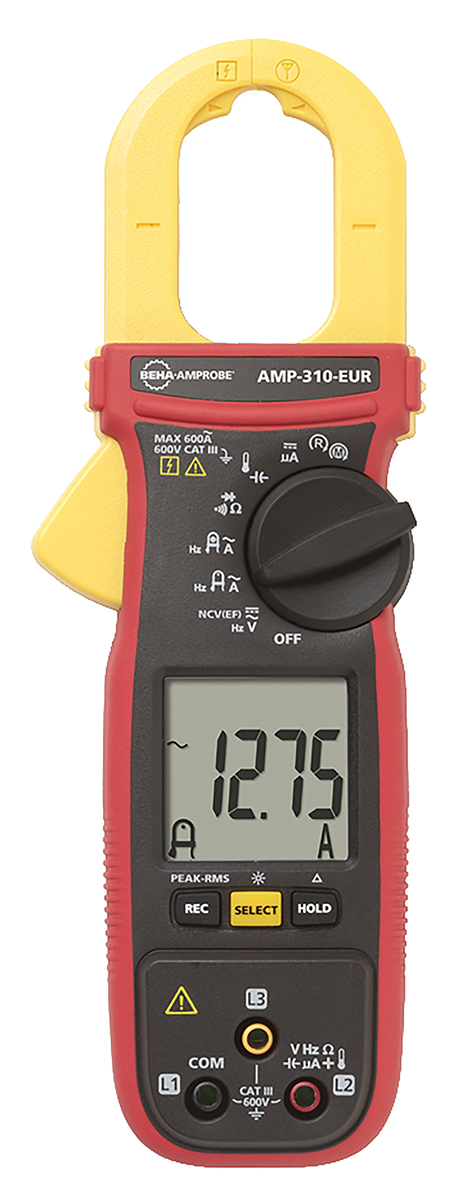 Beha-Amprobe AMP 310 Clamp Meter, Max Current 600A ac CAT III 600V With RS Calibration