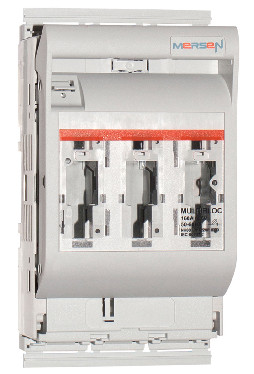 Mersen 160A Rail Mount Fuse Holder for 00 Fuse, 3P, 690V ac