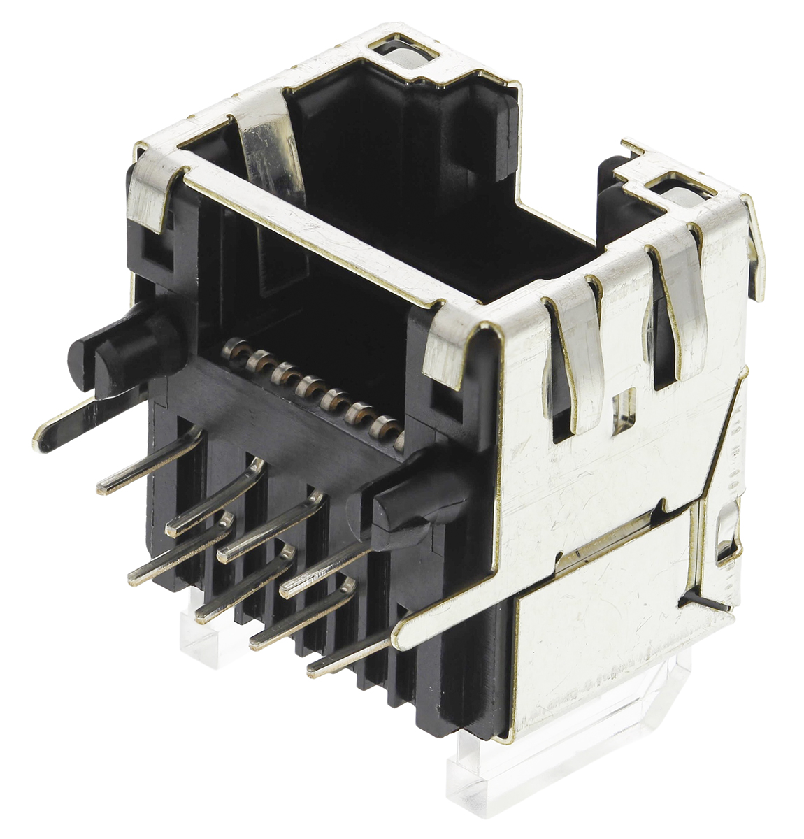 Hirose TM11R Series Female RJ45 Connector, Panel Mount, Through Hole, Cat5e, STP Shield Right Angle 8P8C -Way