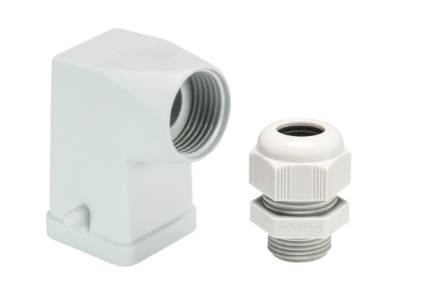 Wieland 76 Heavy Duty Power Connector Hood, M20 Thread, Side Entry