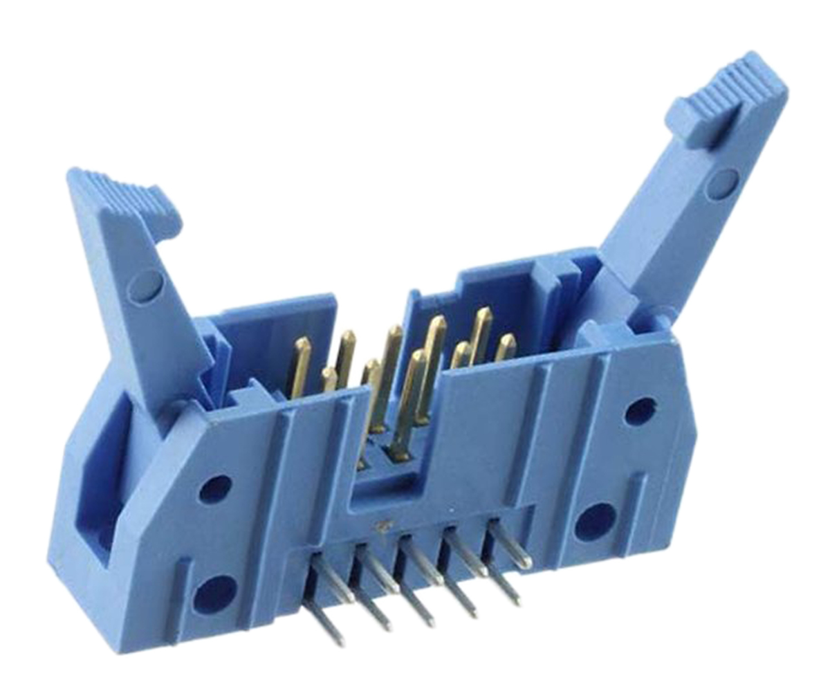 TE Connectivity AMP-LATCH Series Right Angle Through Hole PCB Header, 10 Contact(s), 2.54 mm Pitch, 2 Row, Shrouded