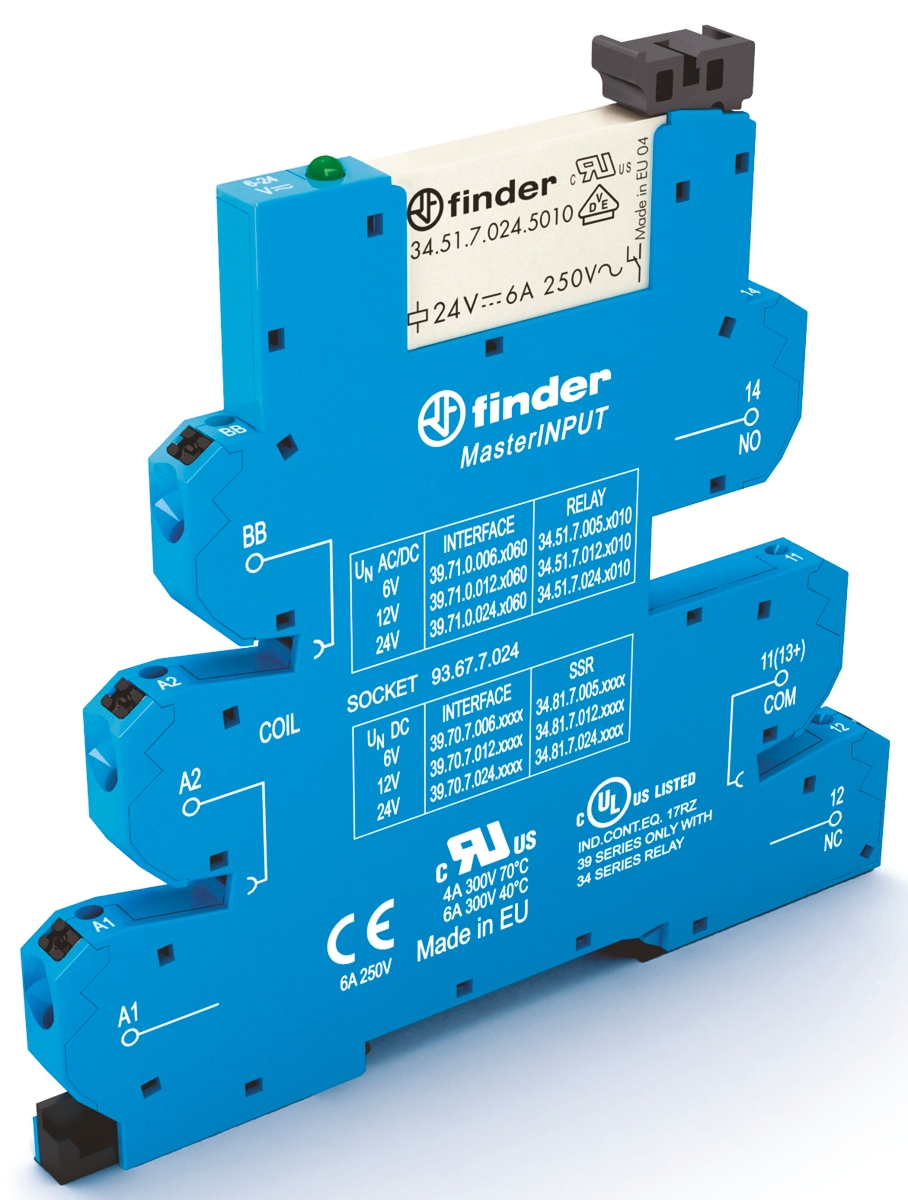 Finder 39 Series Interface Relay, DIN Rail Mount, 230V ac Coil, SPDT