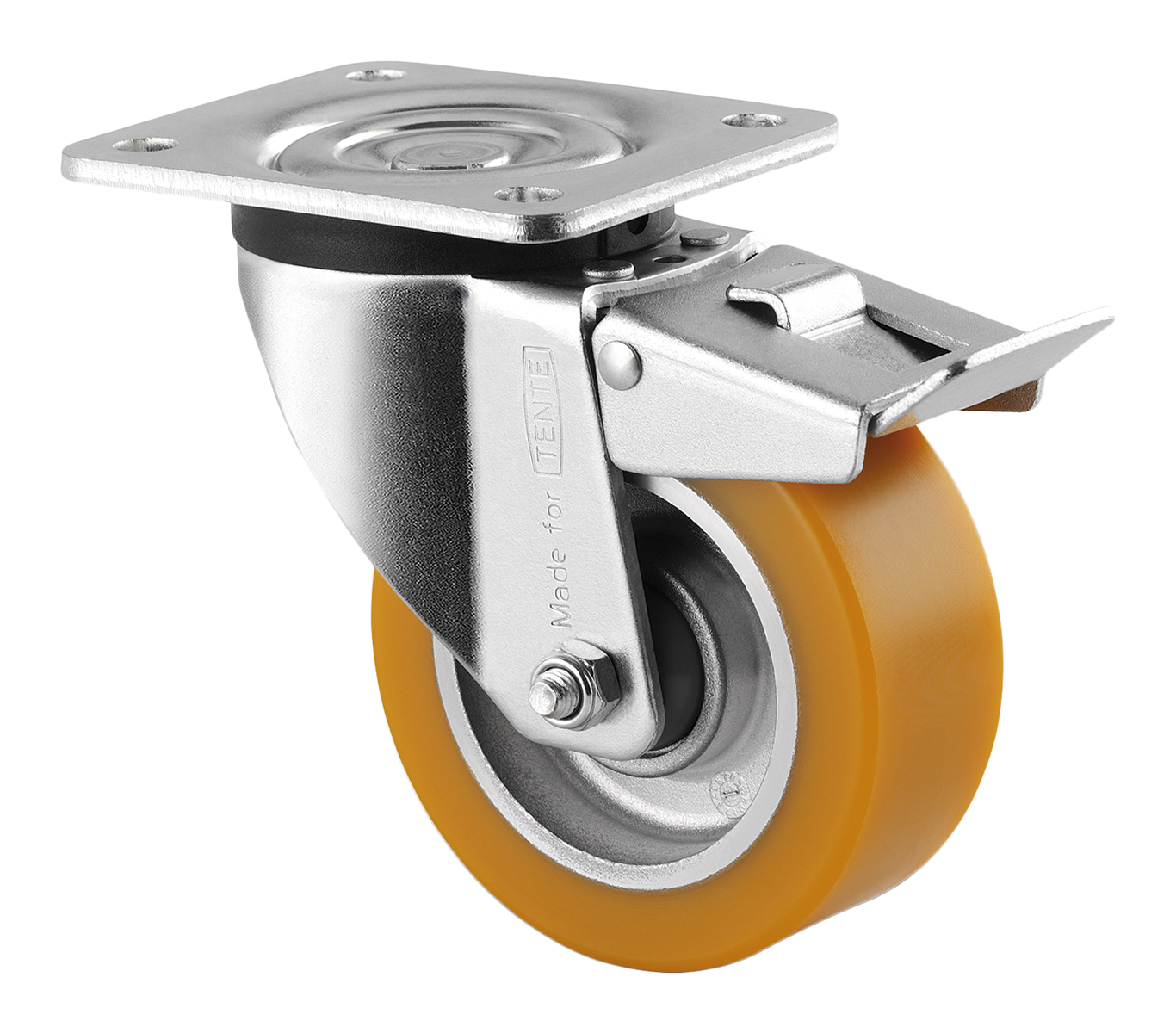 Tente Braked Swivel Castor Wheel, 300kg Capacity, 100mm Wheel