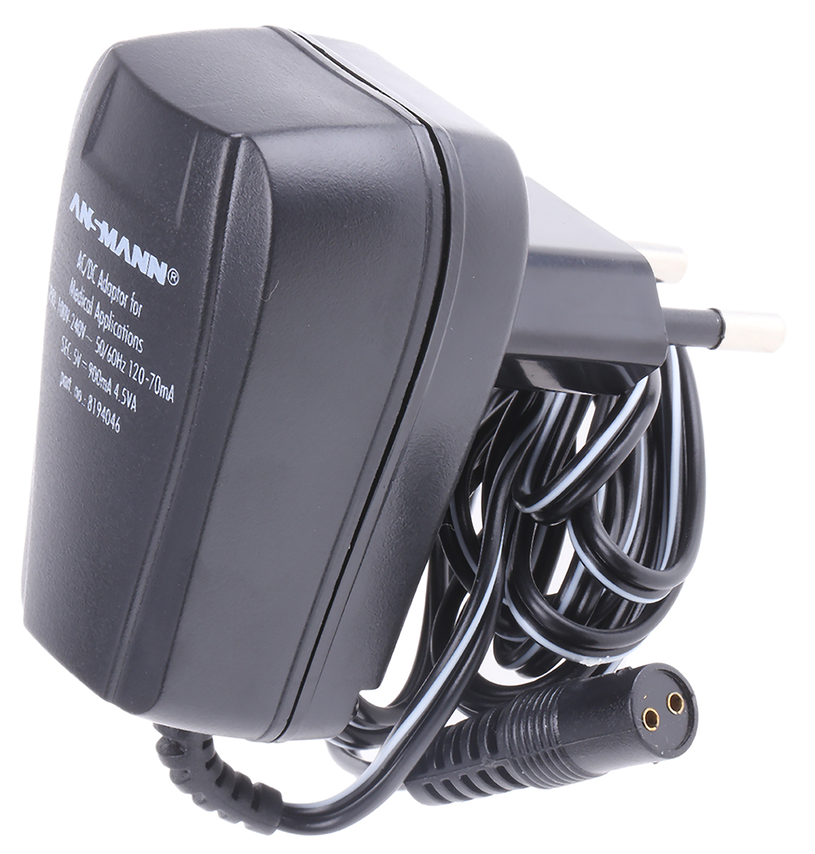 Ansmann 6.5W Plug-In AC/DC Adapter 5V dc Output, 900mA Output