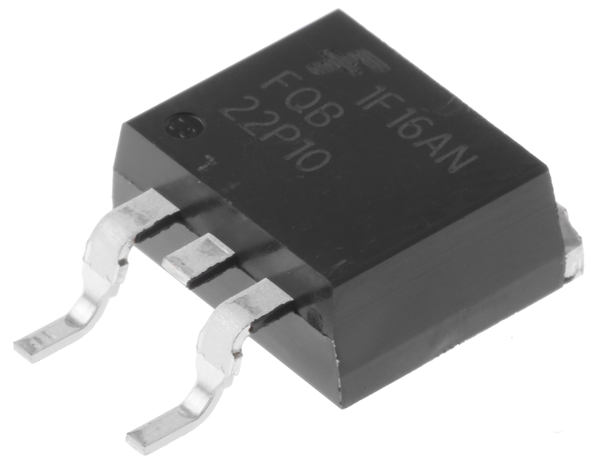 onsemi QFET Type P-Channel MOSFET, 22 A, 100 V Enhancement, 3-Pin TO-263