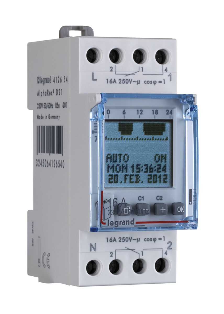Legrand Digital DIN Rail Time Switch 230 V ac, 1-Channel
