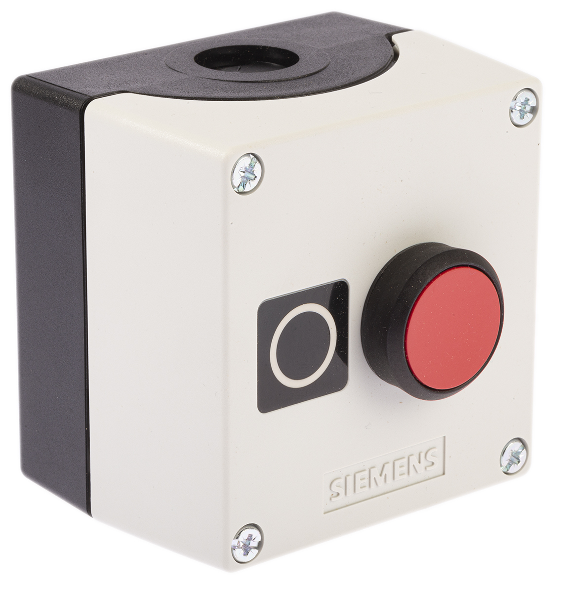 Siemens Enclosed Push Button - SPST, Plastic, Red, O, IP66, IP67, IP69