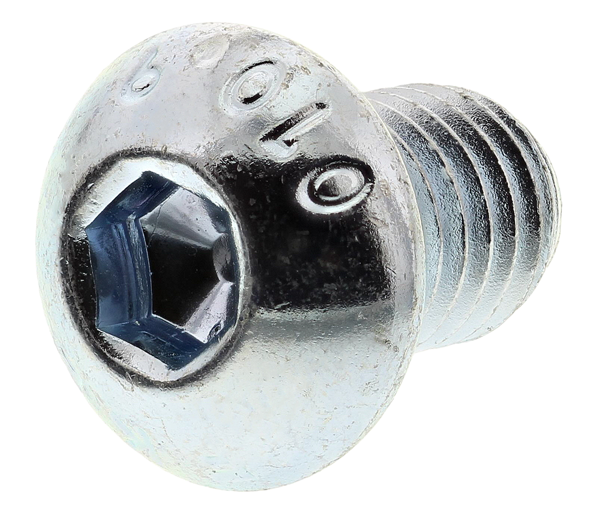 RS PRO Bright Zinc Plated Steel Hex Socket Button Screw, ISO 7380, M8 x 12mm